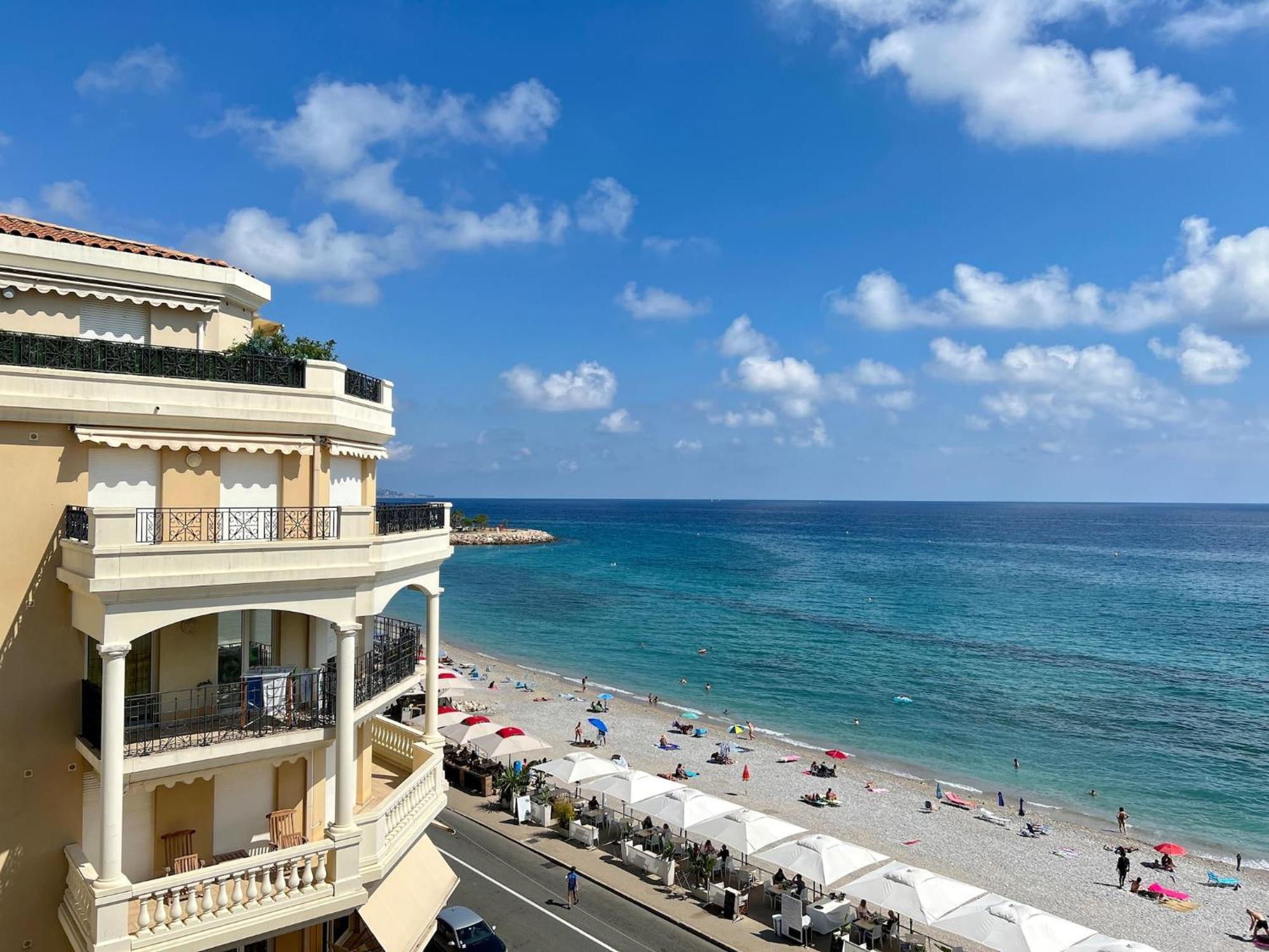 'Le Victoria Beach' Vue Mer Plein Centre, Spacieux Menton Kültér fotó